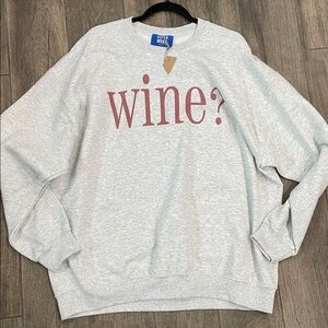 NWT Wine? Heathered gray Sweatshirt by Supermarket size M/L